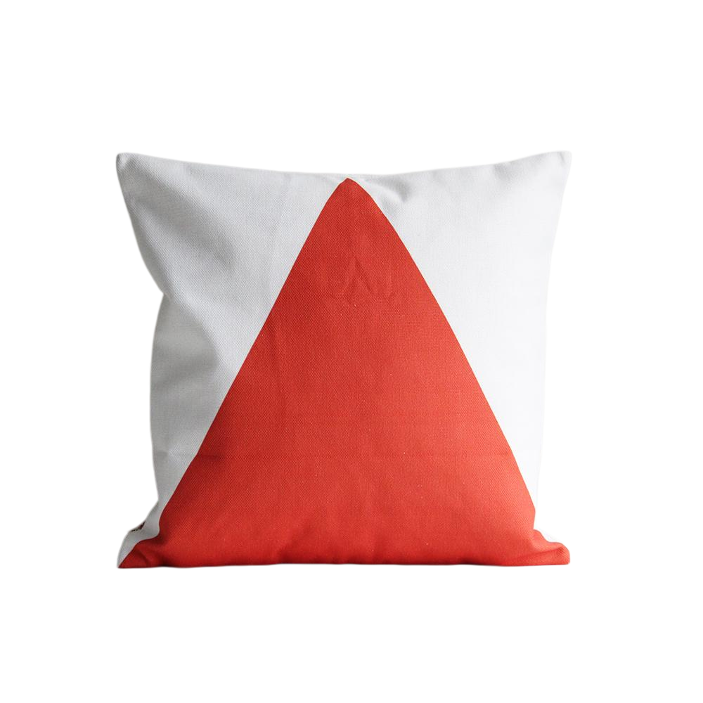 Red Triangle Pillow Cover