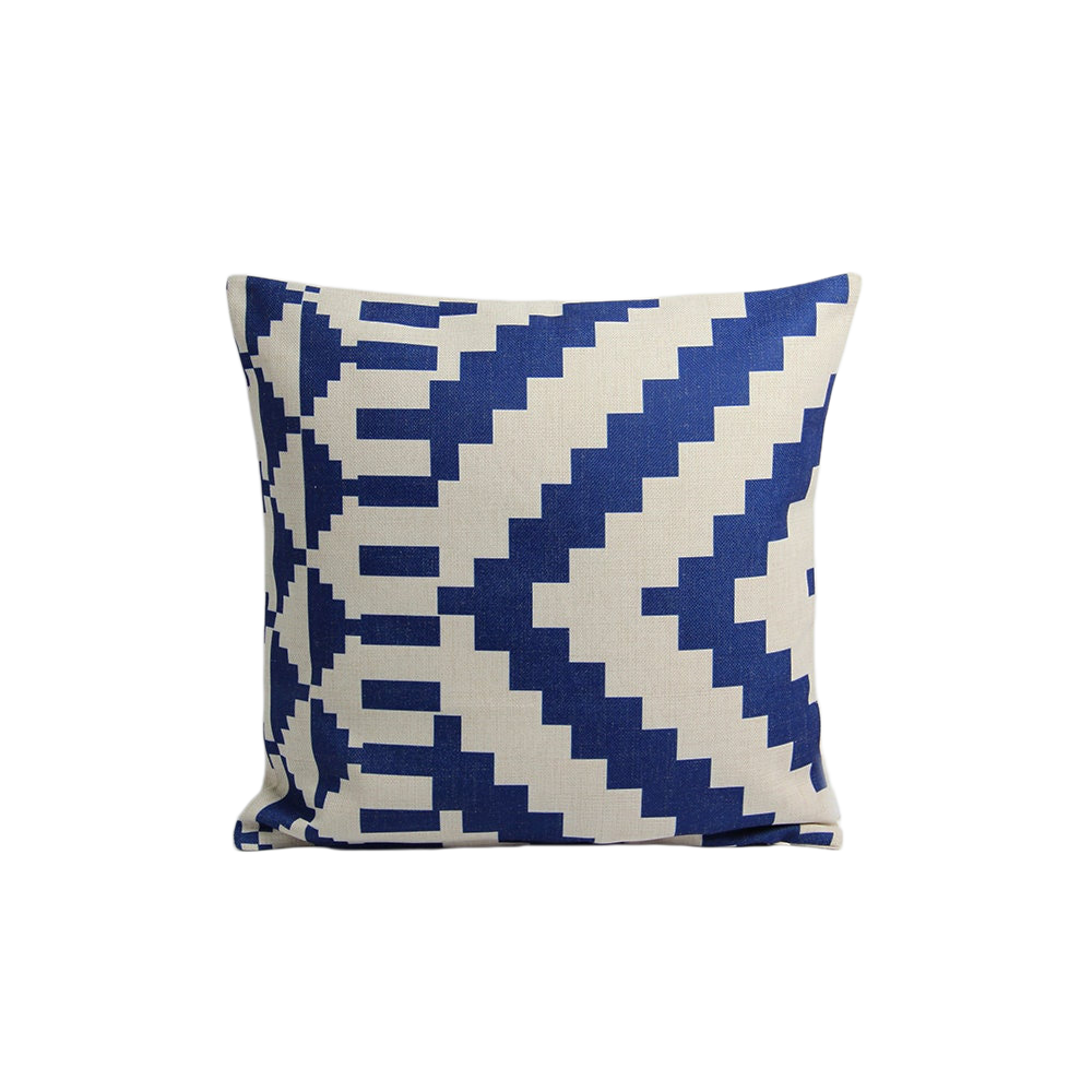 Navy Zigzag Pillow Cover
