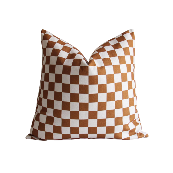 Brown Checkerboard Pillow Cover