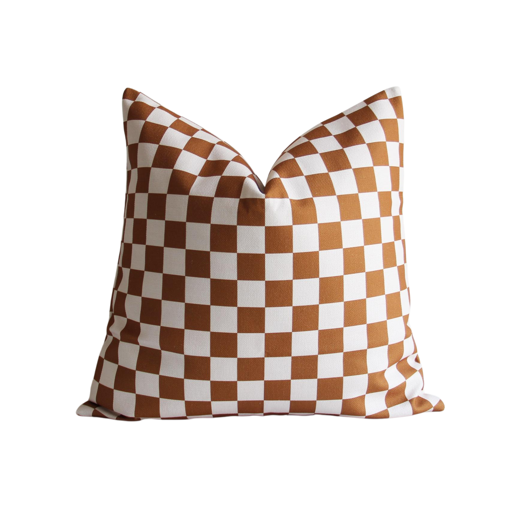 Brown Checkerboard Pillow Cover