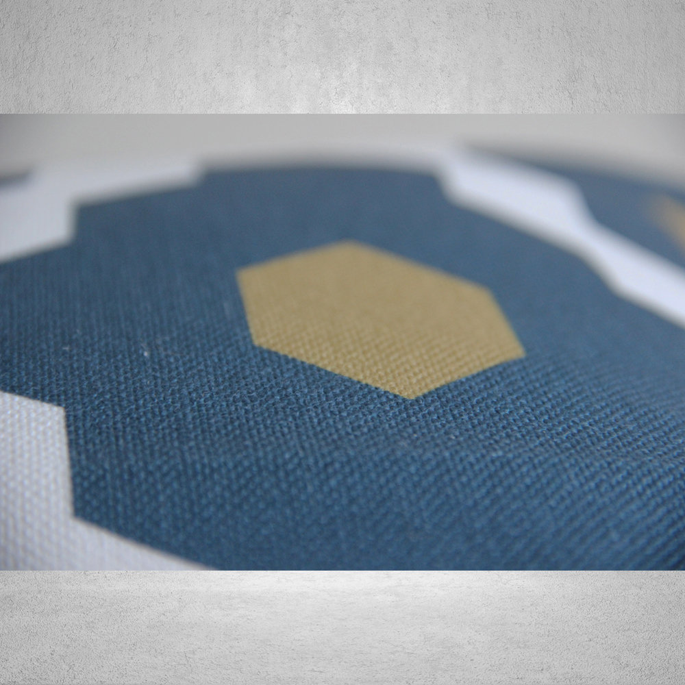 Navy Diamond Pattern Pillow Cover - Image 2