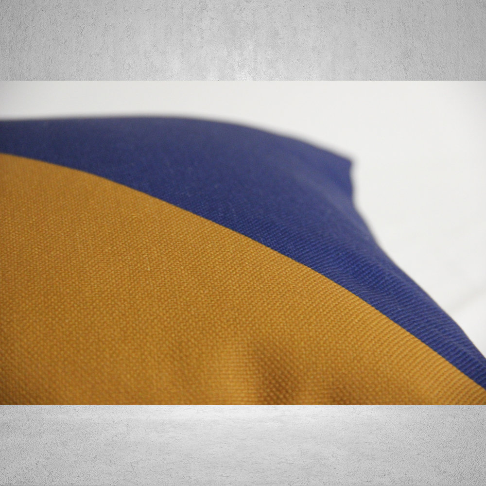 Blue and Mustard Pillow Cover - Image 2