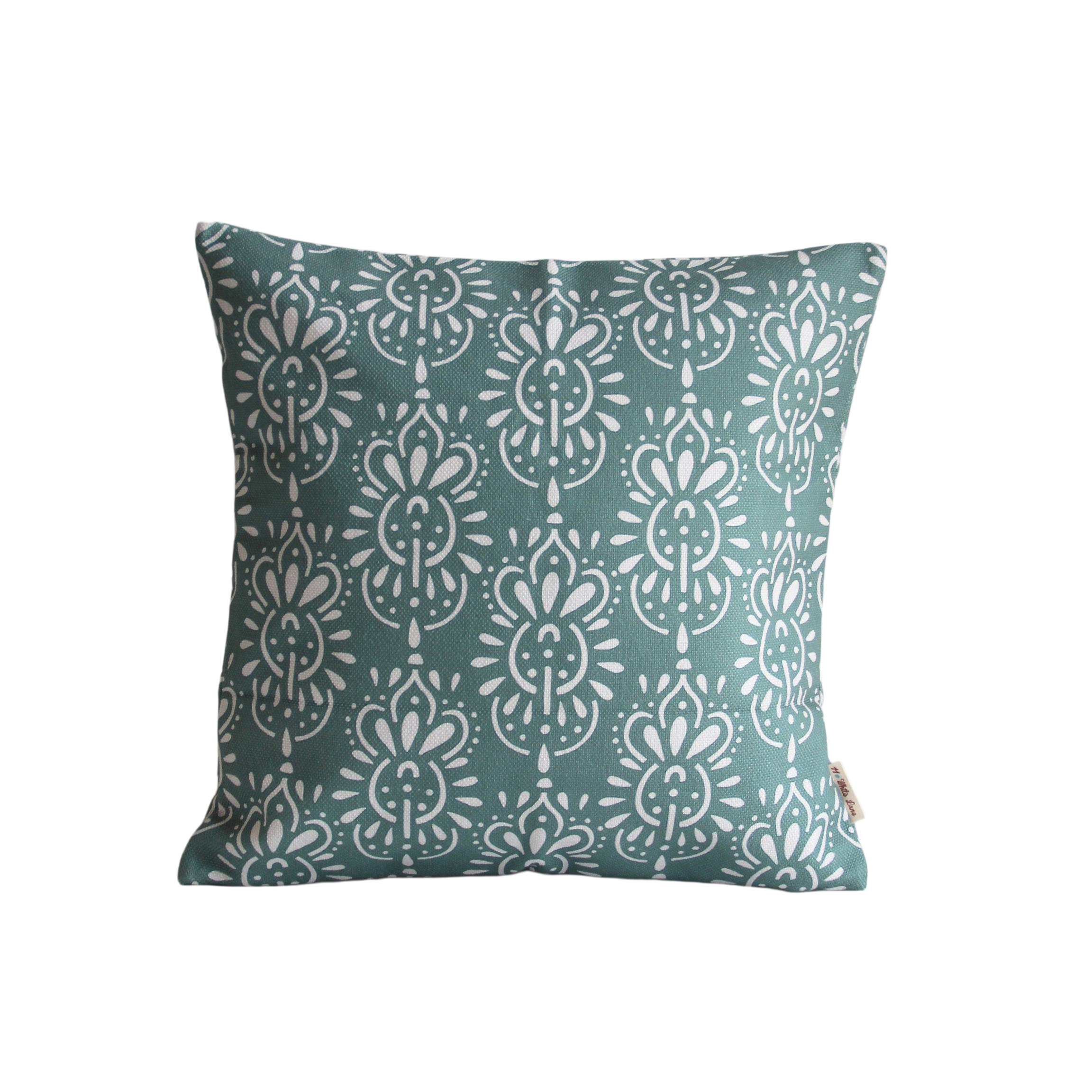 Green Floral Pillow Cover