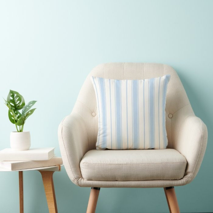 Light Blue Striped Pillow Cover - Image 2
