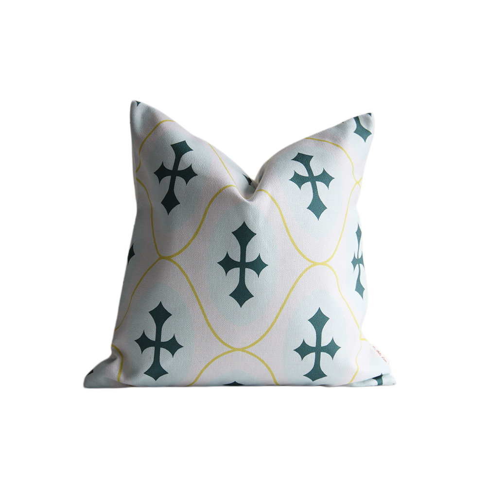 Green Cross Pattern Pillow Cover