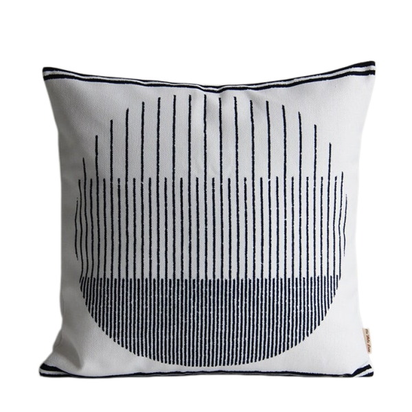 Navy Line Art Pillow Cover