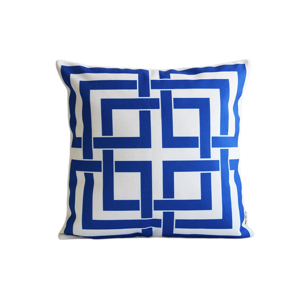 Blue striped pillowcase