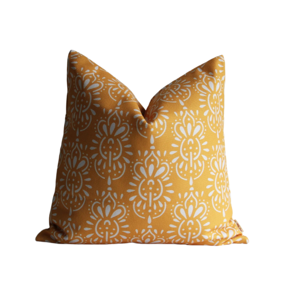 Mustard Floral Pillow Cover