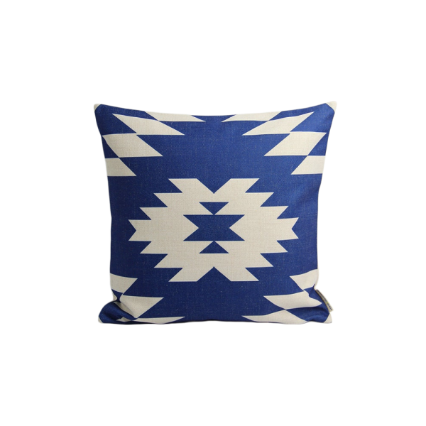 Blue Geometric Pillow Cover