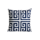 Navy Greek Key Pillow Cover